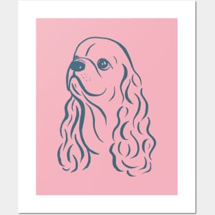 American Cocker Spaniel (Pink and Blue-Gray) Posters and Art